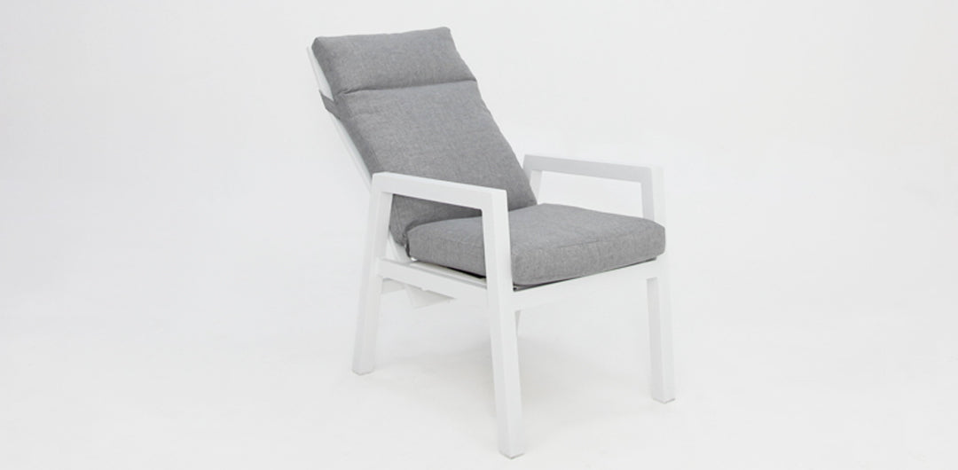 Athena Chair Matt white XN18121 light grey cushion