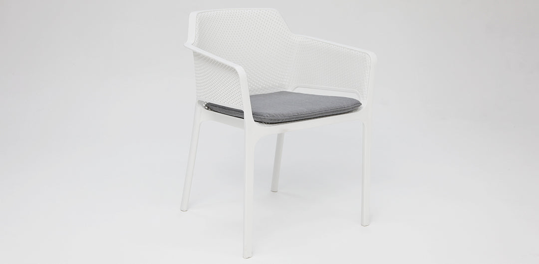 Persia Bailey Armchair Round 5pc Dining Setting - White