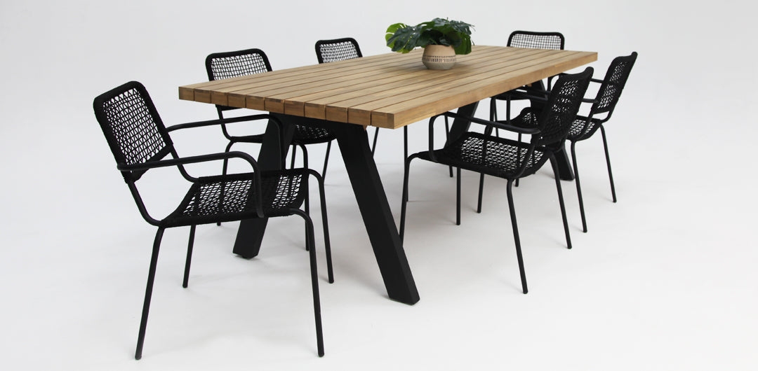 Bosco Bahamas 7pc Dining Setting - Black