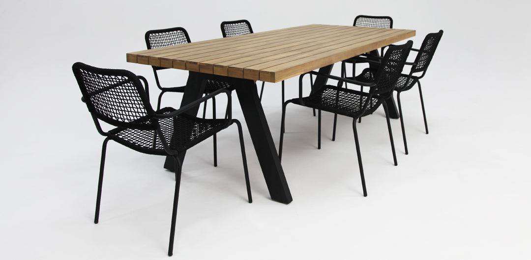 Bosco Bahamas 7pc Dining Setting - Black