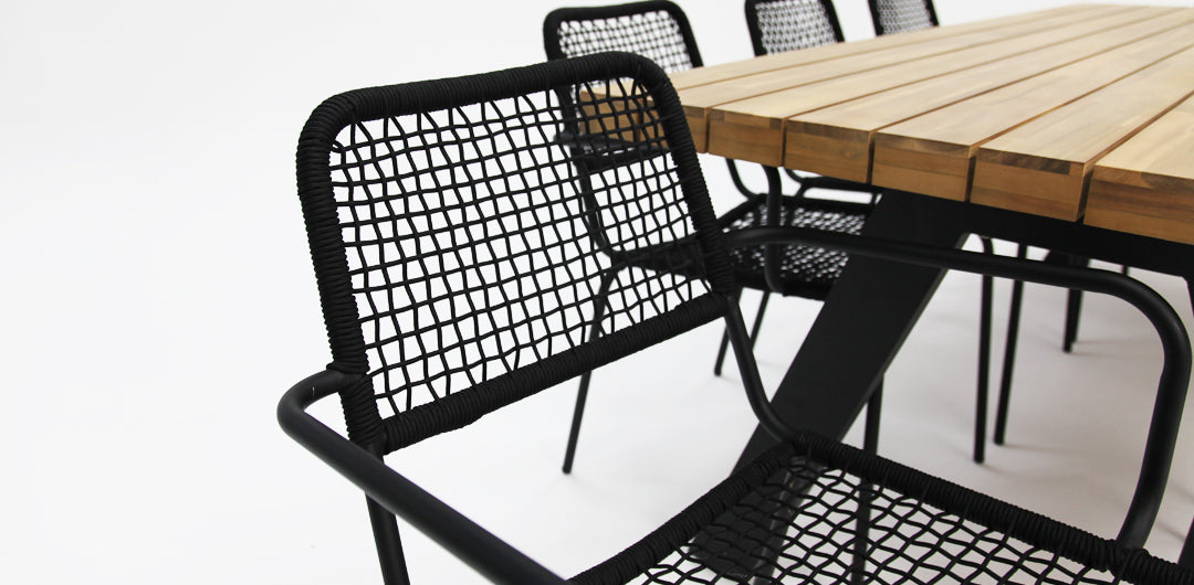 Bosco Bahamas 9pc Dining Setting - Black