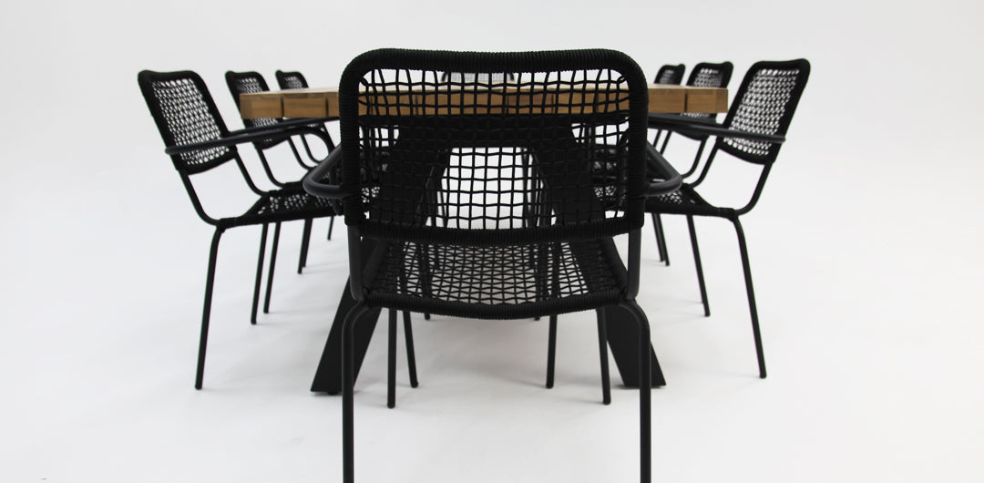 Bosco Bahamas 9pc Dining Setting - Black
