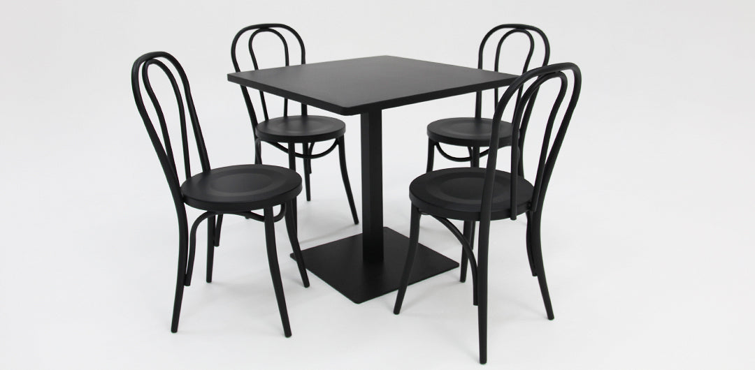 Cannes Bentwood 5pc Cafe Dining Setting - Black