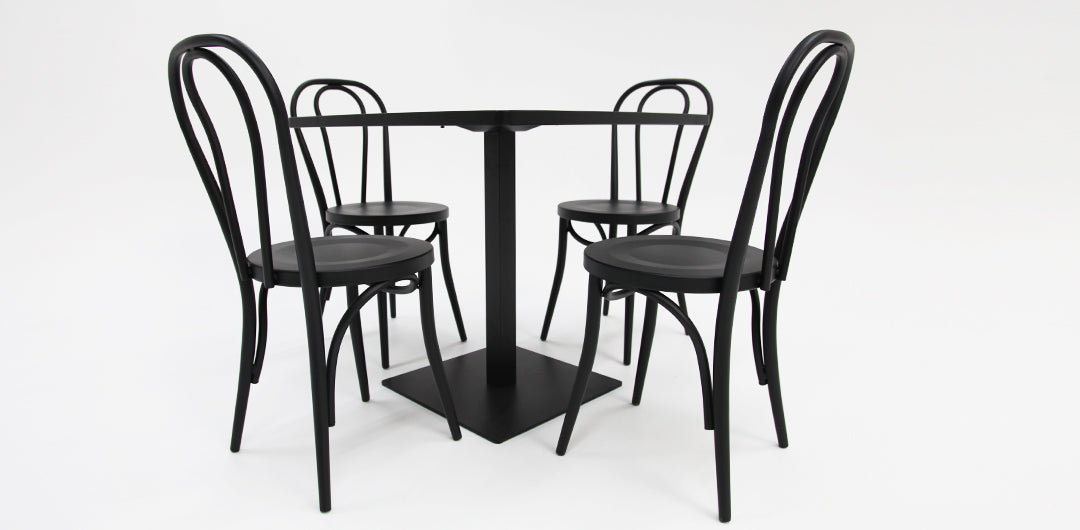 Cannes Bentwood 5pc Cafe Dining Setting - Black