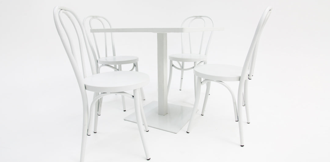 Cannes Bentwood 5pc Cafe Dining Setting - White