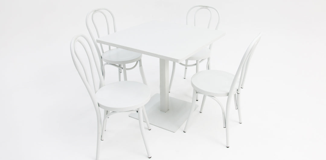 Cannes Bentwood 5pc Cafe Dining Setting - White