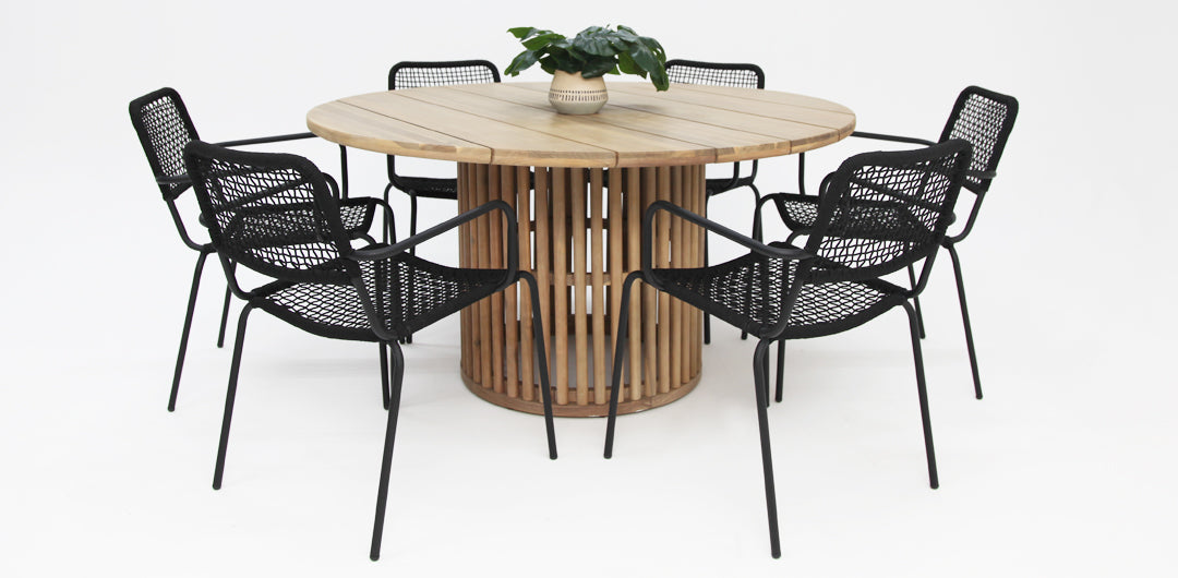 Carella Bahamas 7pc Dining Setting - Black