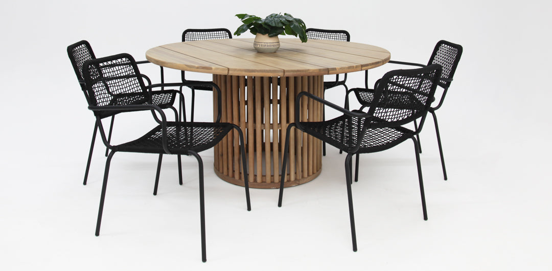 Carella Bahamas 7pc Dining Setting - Black