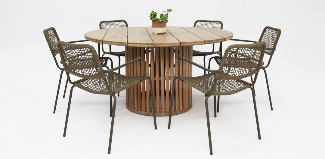 Carella Bahamas 7pc Dining Setting - Olive