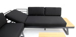 Load image into Gallery viewer, Carringbush Corner Lounge Setting With Sunbrella Fabric and Teak - Black
