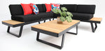 Load image into Gallery viewer, Carringbush Corner Lounge Setting With Sunbrella Fabric and Teak - Black
