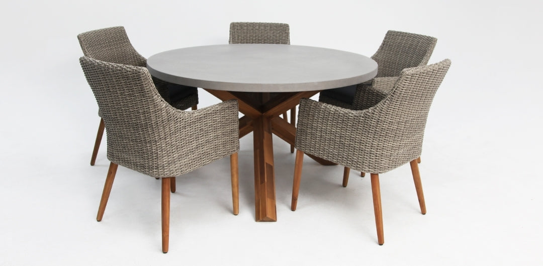 Charlotte Faro 6pc Dining Setting - Kobo Grey