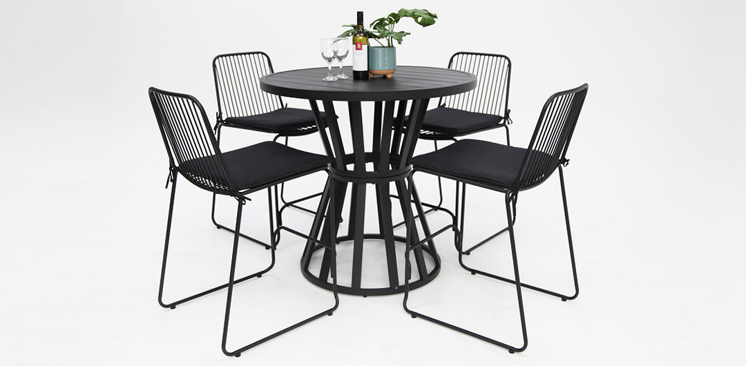 Bar Table 100cm Garden Bar Table Black 70x70x110 Cm Poly Rattan