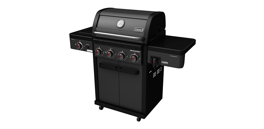 Coleman Revolution 4 Burner BBQ with Side Burner - Charcoal Glimmer
