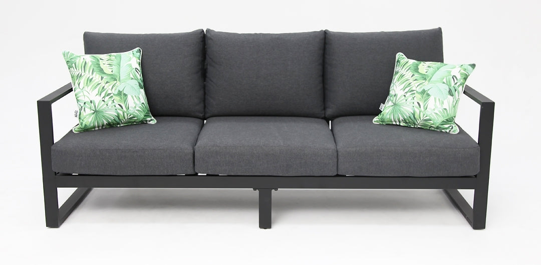 Dallas 3-Seater Lounge - Black