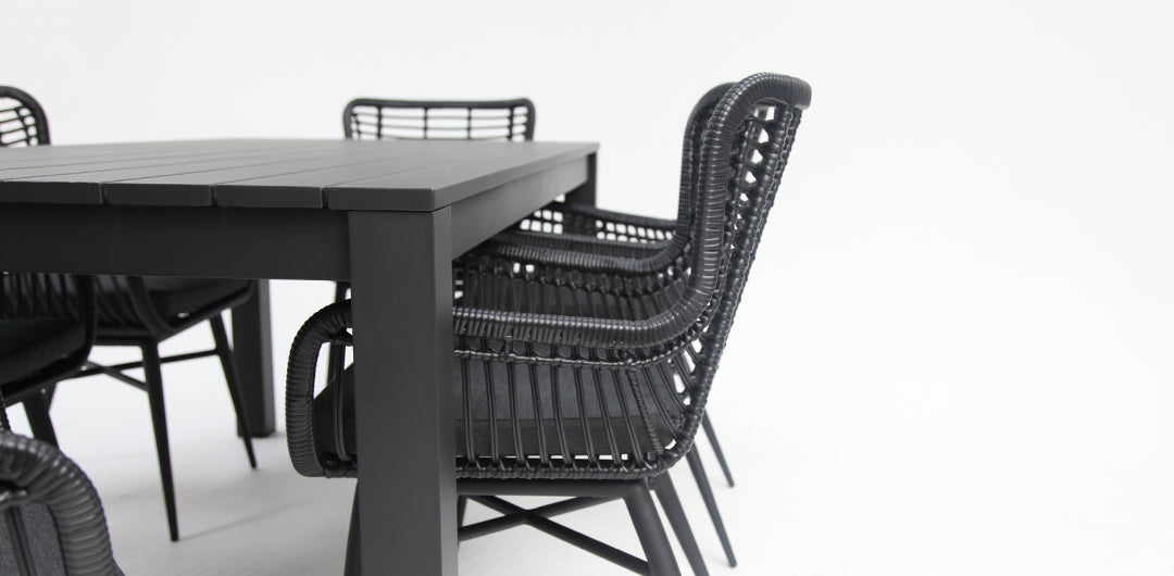 Dallas Astrid 7pc Dining Setting - Black
