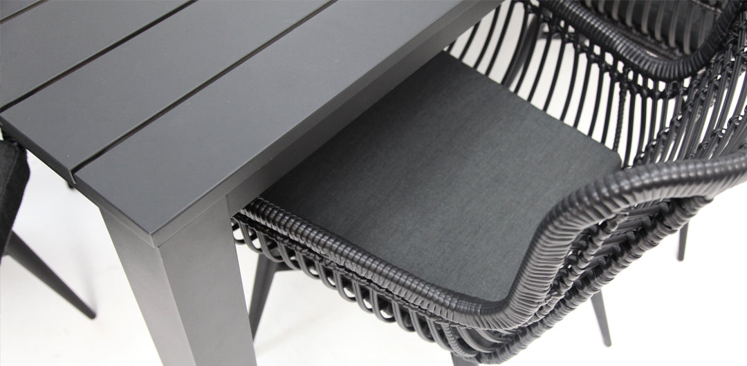 Dallas Astrid 7pc Dining Setting - Black