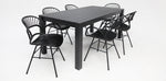 Load image into Gallery viewer, Dallas Fantail 7pc Dining Setting - Black
