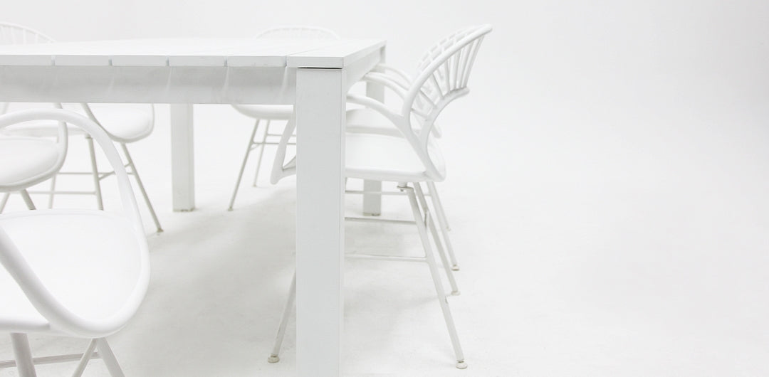Dallas Fantail 7pc Dining Setting - White