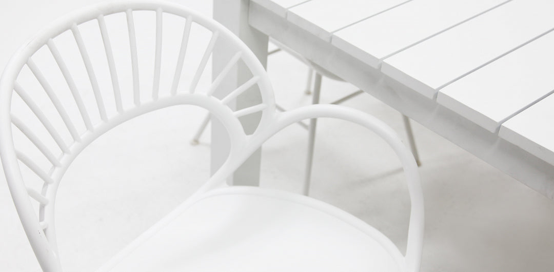 Dallas Fantail 7pc Dining Setting - White