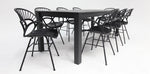 Load image into Gallery viewer, Dallas Fantail 9pc Dining Setting - Black
