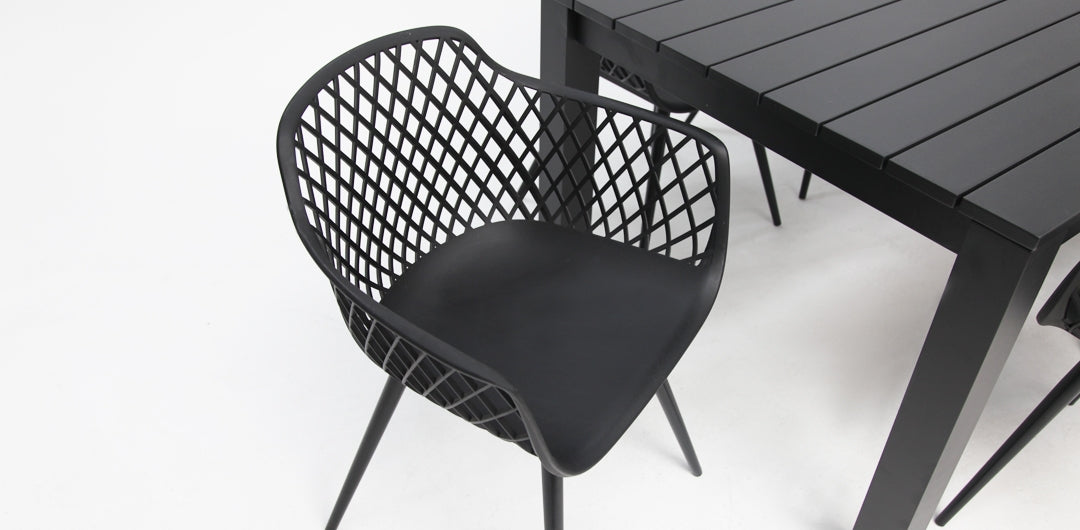 Dallas Java 9pc Dining Setting - Black