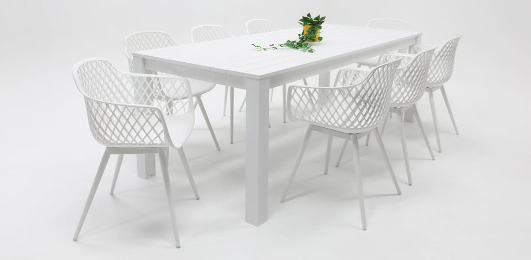 Dallas Java 9pc Dining Setting - White