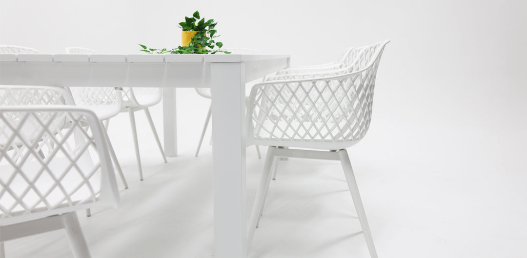 Dallas Java 9pc Dining Setting - White