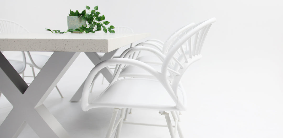 Drift Fantail 9pc Terrazzo Dining Setting