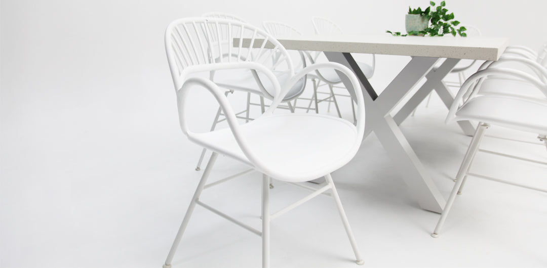 Drift Fantail 9pc Terrazzo Dining Setting