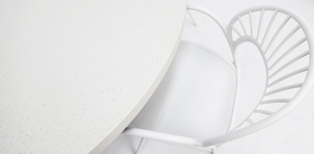 Drift Fantail Round 7pc Terrazzo Dining Setting
