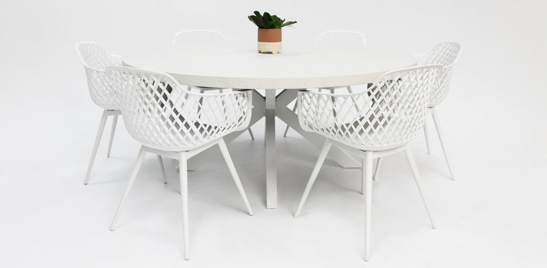 Drift Java Round 7pc Terrazzo Dining Setting