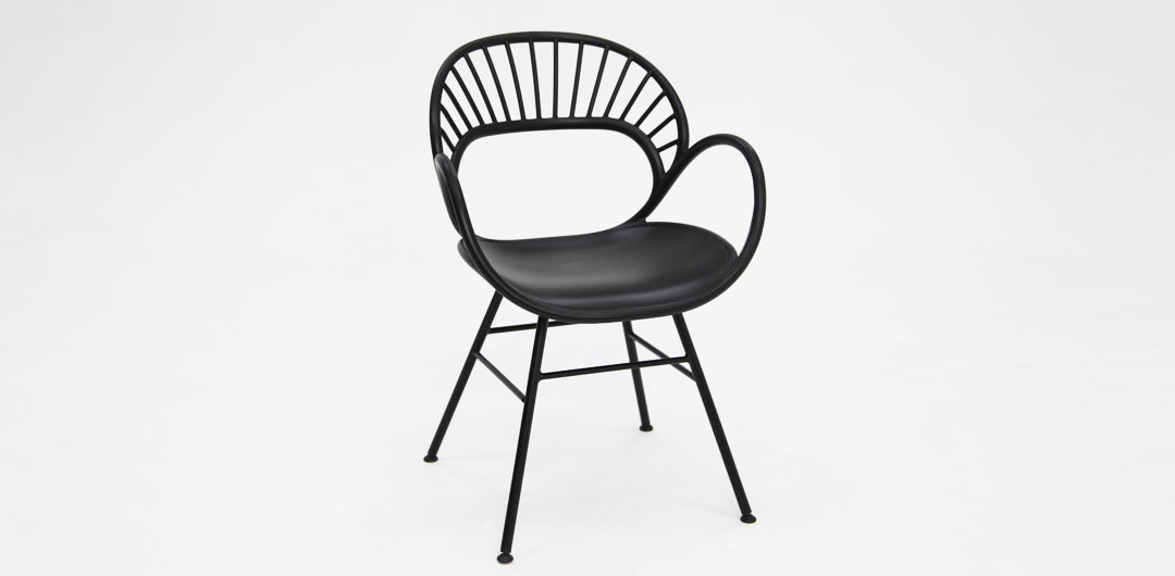 Ravenne Fantail 9pc Dining Setting - Black