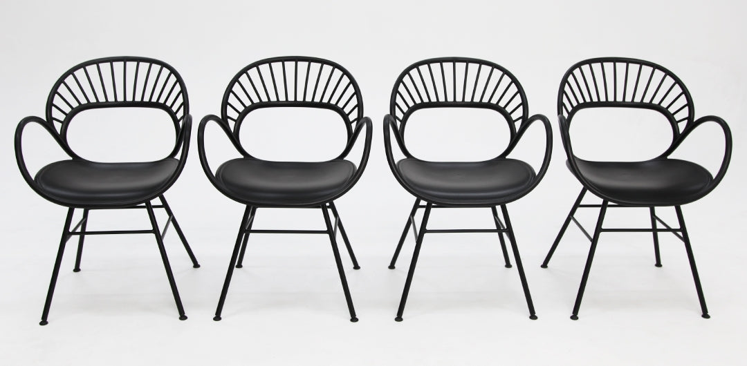 Fantail Dining Chair 4pc - Black