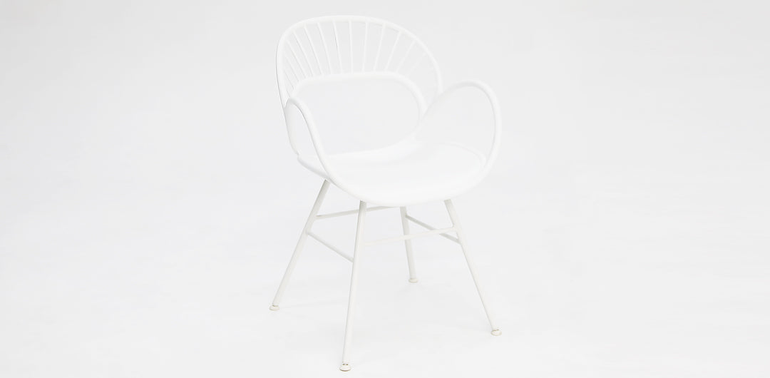 Dallas Fantail 9pc Dining Setting - White