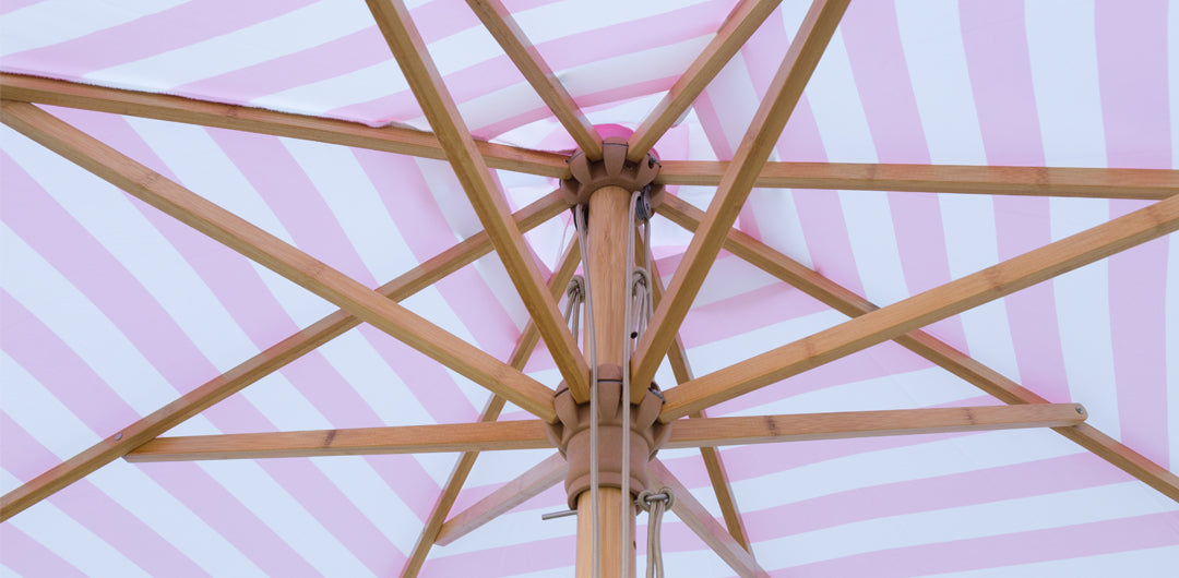 Billy Fresh 2m Bamboo Flamingo Umbrella - Pink