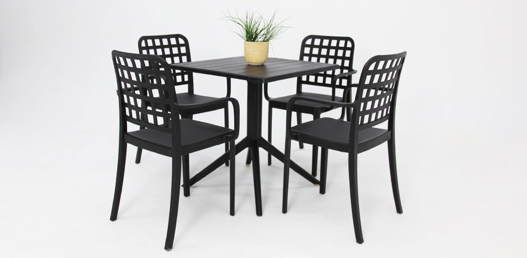Frankie 5pc Armchair Dining Setting - Black