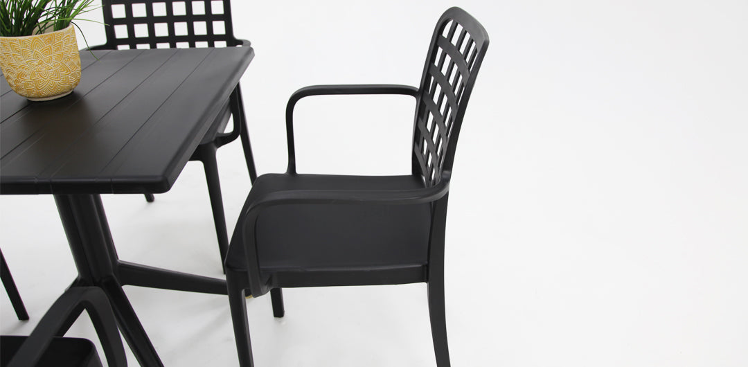 Frankie 5pc Armchair Dining Setting - Black