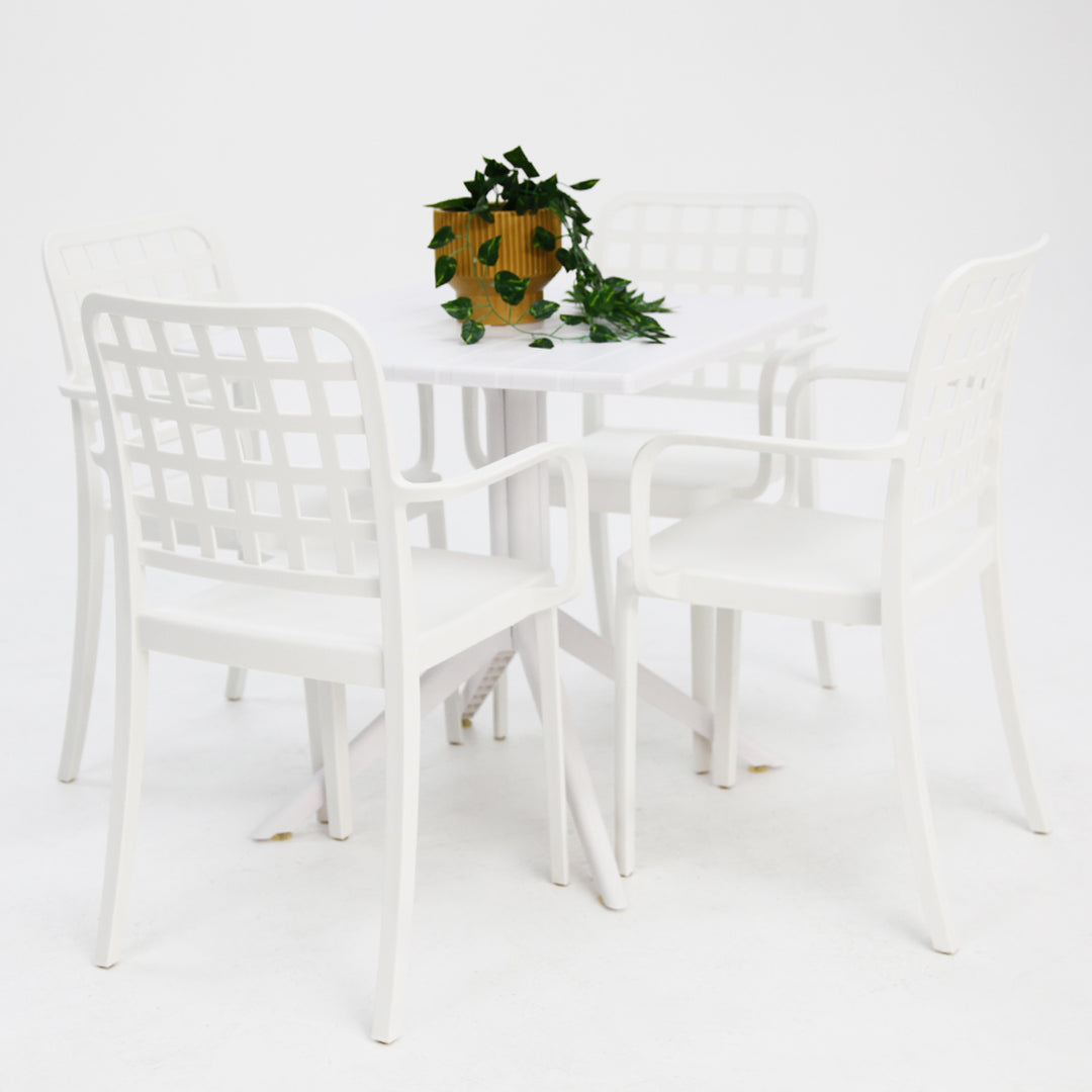 Frankie 5pc Armchair Dining Setting - White