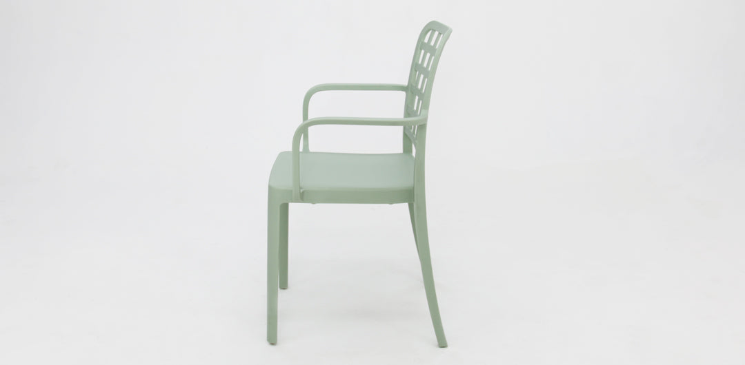 Frankie Azura 7pc Dining Set with Armchairs - White Green