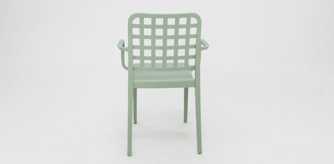 Frankie Azura 7pc Dining Set with Armchairs - White Green