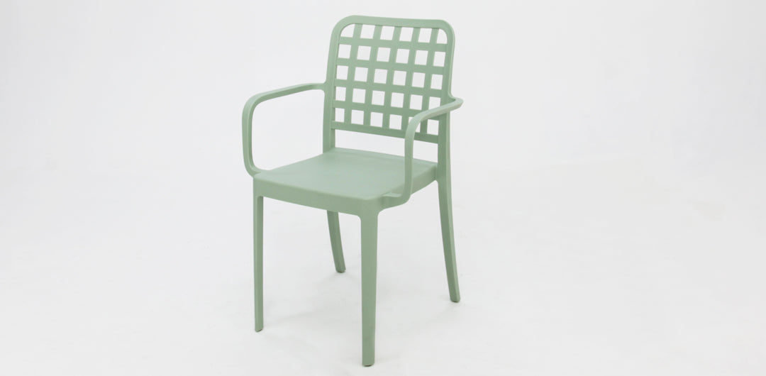 Frankie Azura 7pc Dining Set with Armchairs - White Green