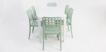 Load image into Gallery viewer, Frankie Azura 7pc Dining Set Armless - White Green
