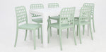 Load image into Gallery viewer, Frankie Azura 7pc Dining Set Armless - White Green
