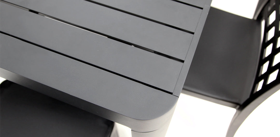 Frankie Azura 9pc Dining Set ARMLESS - Black