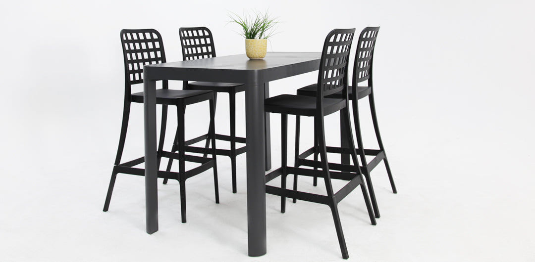 Frankie Remix 7pc Bar Set Armless - Black