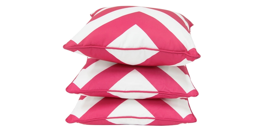 Set of 3 Info Soul Outdoor Cushions - Pink White
