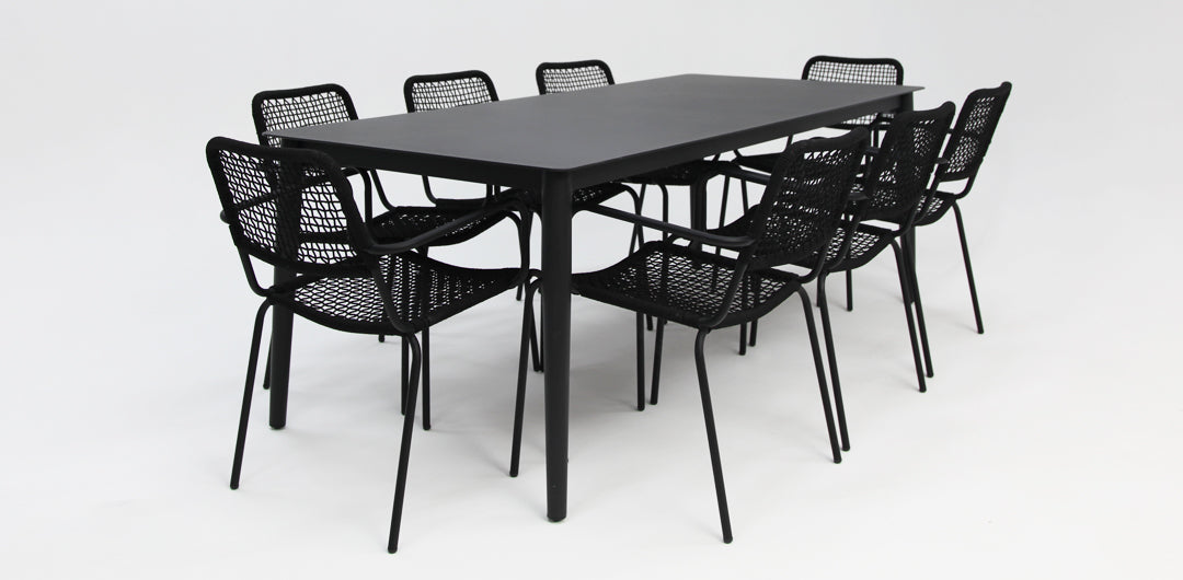 Java Bahamas 9pc Dining Setting - Black
