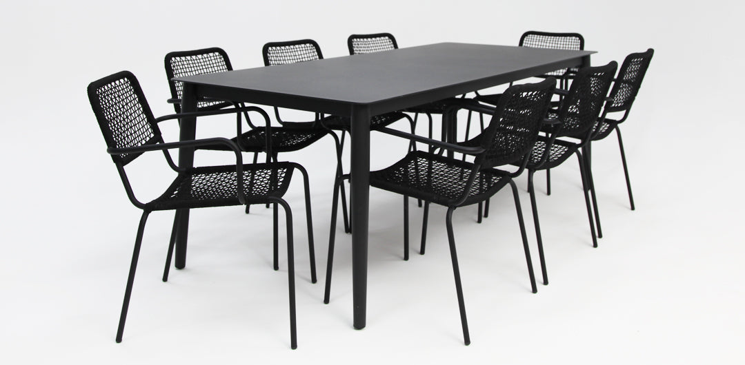 Java Bahamas 9pc Dining Setting - Black