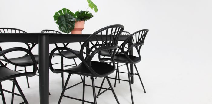 Java Fantail 7pc Dining Set - Black
